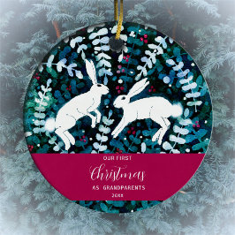 Aquarell White Bunnies Weihnachtsschmuck