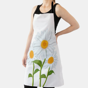Aquarell White Daisy Floral Schürze