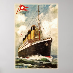 Aquarell White Star Linie TSS Titanic Poster