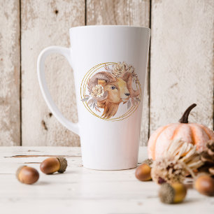 Aquarell-Widder-Astrologie-Sternzeichen Monogram Milchtasse