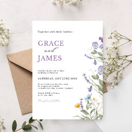 Aquarell Wiese Blumen Hochzeitseinladung Einladung