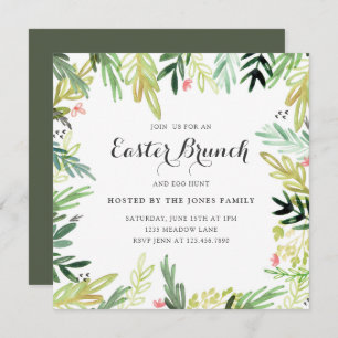 Aquarell-Wiese Ostern laden ein Einladung