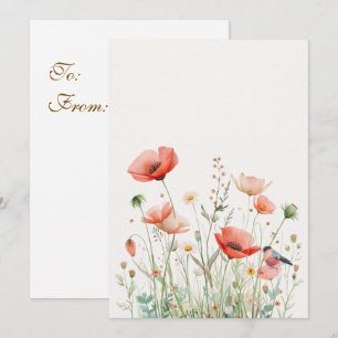 Aquarell-Wiesen-Grußkarte, Elegante Blumen Karte