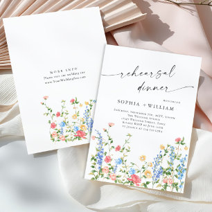 Aquarell-Wiesen-Wildblumen-Boho-Probedinner Einladung