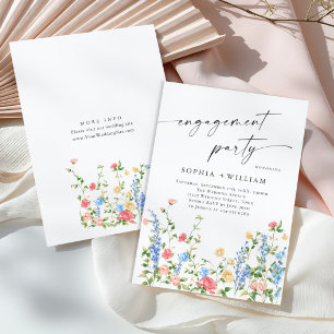 Aquarell-Wiesen-Wildblumen-Boho-Verlobungsfeier Einladung