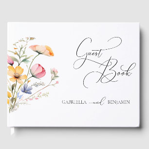 Aquarell-Wiesen-Wildblumen-Hochzeit Gästebuch