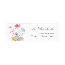 Aquarell-Wiesenblumen Rücksende-Adresse-Etikett