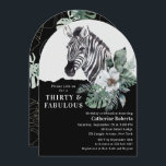 Aquarell Wild Zebra 30. Geburtstag Einladung<br><div class="desc">Aquarell Floral Wild Zebra 30. Geburtstag Einladungen bietet eine elegante Aquarell Wild Zebra mit Aquarellfarben Blume auf weißem und schwarzem Hintergrund mit Ihren 30. Geburtstag Einladung Informationen unten. Personalisieren Sie den Text in den Textfeldern,  indem Sie ihn bearbeiten. Für Sie entworfen von Evco Studio www.zazzle.com/store/evcostudio</div>