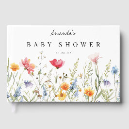 Aquarell Wildblume Babydusche Gästebuch