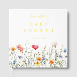 Aquarell Wildblume Babydusche Gästebuch