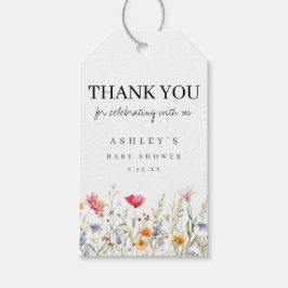 Aquarell Wildblume Babydusche Geschenkanhänger