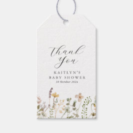 Aquarell Wildblume Babydusche Geschenkanhänger