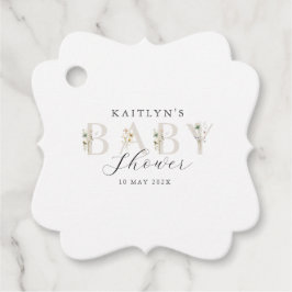 Aquarell Wildblume Babydusche Geschenkanhänger