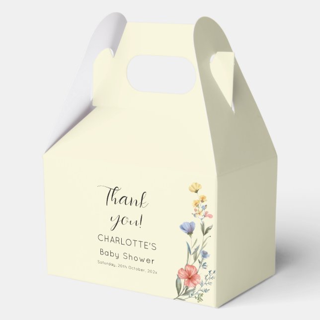 Aquarell Wildblume Babydusche Geschenkschachtel (Vorderseite)