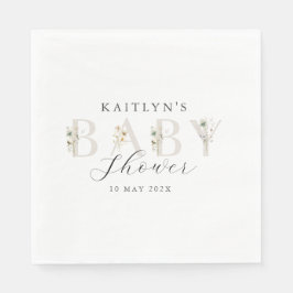 Aquarell Wildblume Babydusche Serviette