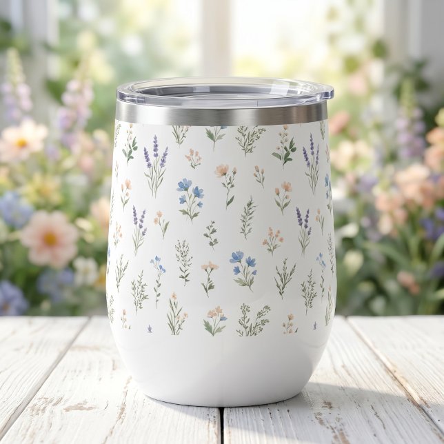 Aquarell-Wildblume Blau Lavendel Boho Cottage (Von Creator hochgeladen)