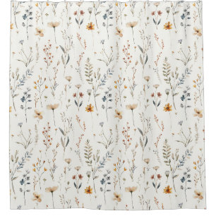 Aquarell-Wildblume Boho-Stil Duschvorhang