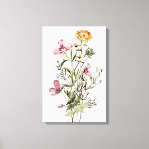 Aquarell-Wildblume Bouquet #1 Leinwanddruck