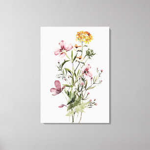 Aquarell-Wildblume Bouquet #1 Leinwanddruck