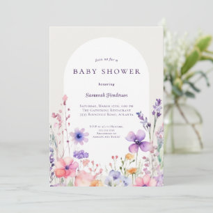 Aquarell Wildblume Floral Baby Dusche Einladung