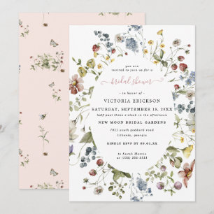 Aquarell-Wildblume Florale Brautparty Einladung