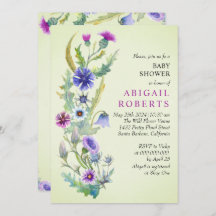 Aquarell Wildblume Frühjahrsheim Babydusche