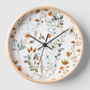 Aquarell-Wildblume im Boho-Stil Uhr