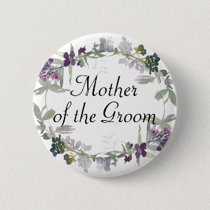Aquarell Wildblume Lavendel Mutter des Bräutigams Button