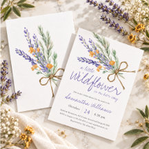 Aquarell-Wildblume Lila Lavendel-Baby-Party
