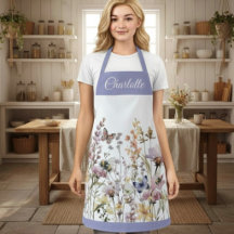 Aquarell-Wildblume Lila Monogramm Name 