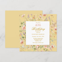 Aquarell-Wildblumen 40. Gelber Geburtstag