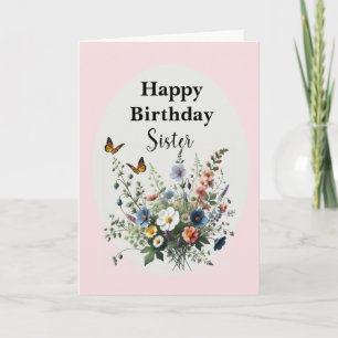 Aquarell-Wildblumen Alles Gute zum Geburtstag Schw Karte