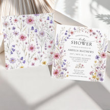 Aquarell-Wildblumen-Baby-Ins-Blüte-Baby-Shower