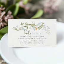 Aquarell-Wildblumen-Baby-Shower-Bücher für Baby