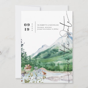 Aquarell-Wildblumen-Berg Termin vormerken Save The Date