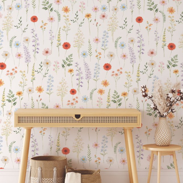 Aquarell-Wildblumen-Blumen-Botanik-Muster Tapete (Von Creator hochgeladen)
