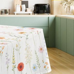 Aquarell-Wildblumen-Blumen-Botanik-Muster Tischdecke