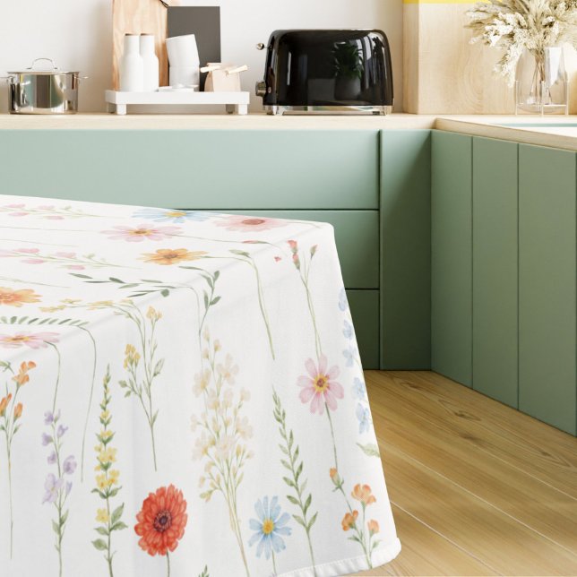 Aquarell-Wildblumen-Blumen-Botanik-Muster Tischdecke (Von Creator hochgeladen)