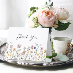 Aquarell-Wildblumen-Blumen-Dankeschön Dankeskarte