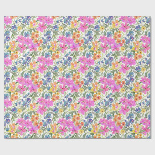 Aquarell-Wildblumen-Blumen - Pastell-Rosa Lila Geschenkpapier