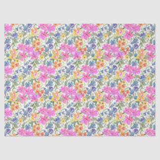 Aquarell-Wildblumen-Blumen - Pastell-Rosa Lila  Seidenpapier