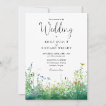 Aquarell-Wildblumen-Blumen-QR-Code-Hochzeit