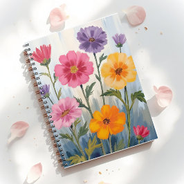 Aquarell-Wildblumen | Blumenfeld-Malerei Notizblock