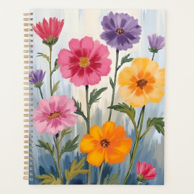Aquarell-Wildblumen | Blumenfeld-Malerei Planer (Vorderseite)