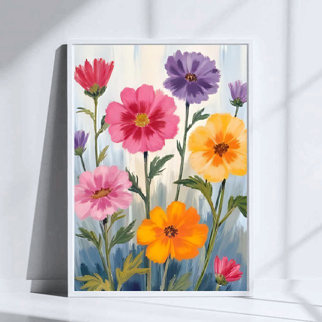 Aquarell-Wildblumen | Blumenfeld-Malerei Poster (Von Creator hochgeladen)