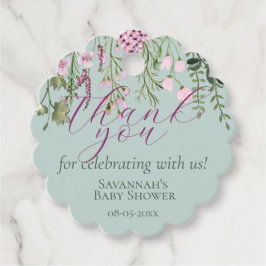 Aquarell Wildblumen Blumengrün Vielen Dank Geschenkanhänger