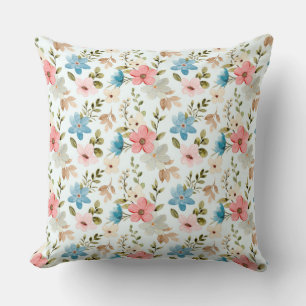 Aquarell-Wildblumen-Blumenmuster Kissen