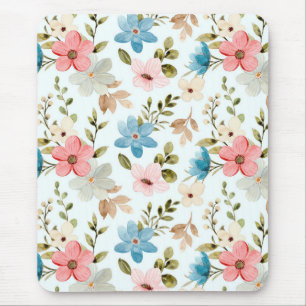 Aquarell-Wildblumen-Blumenmuster Mousepad