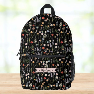 Aquarell-Wildblumen-Blumenmuster Personalisiert Bedruckter Rucksack
