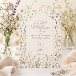 Aquarell-Wildblumen-Boho-Baby-Party Einladung